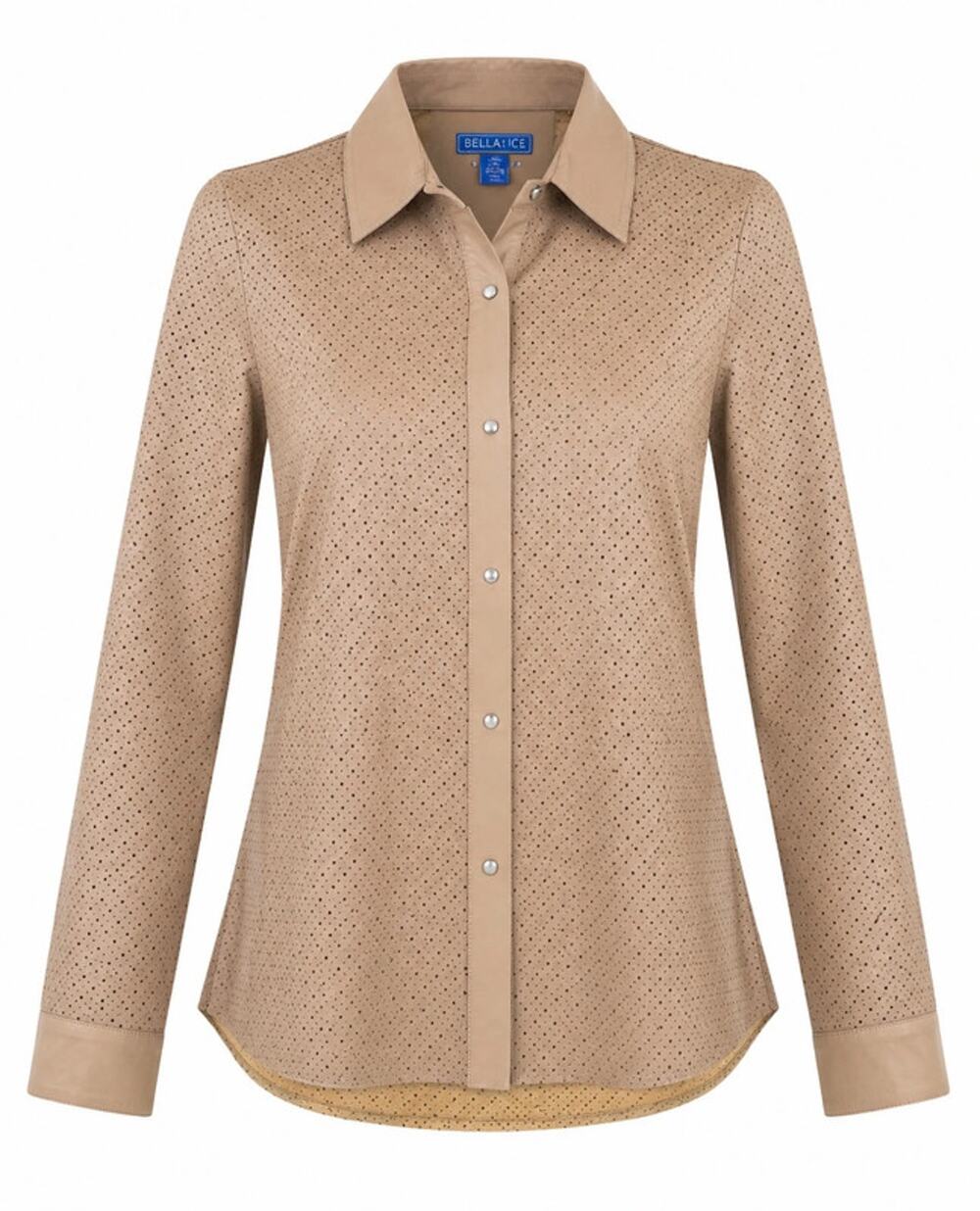 New Blu Ice Tan Star Laser Cut Out Leather Shacket Sz XL